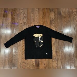 Ralph and Ricky Tuxedo Polo Bear Cashmere Sweater - Size M